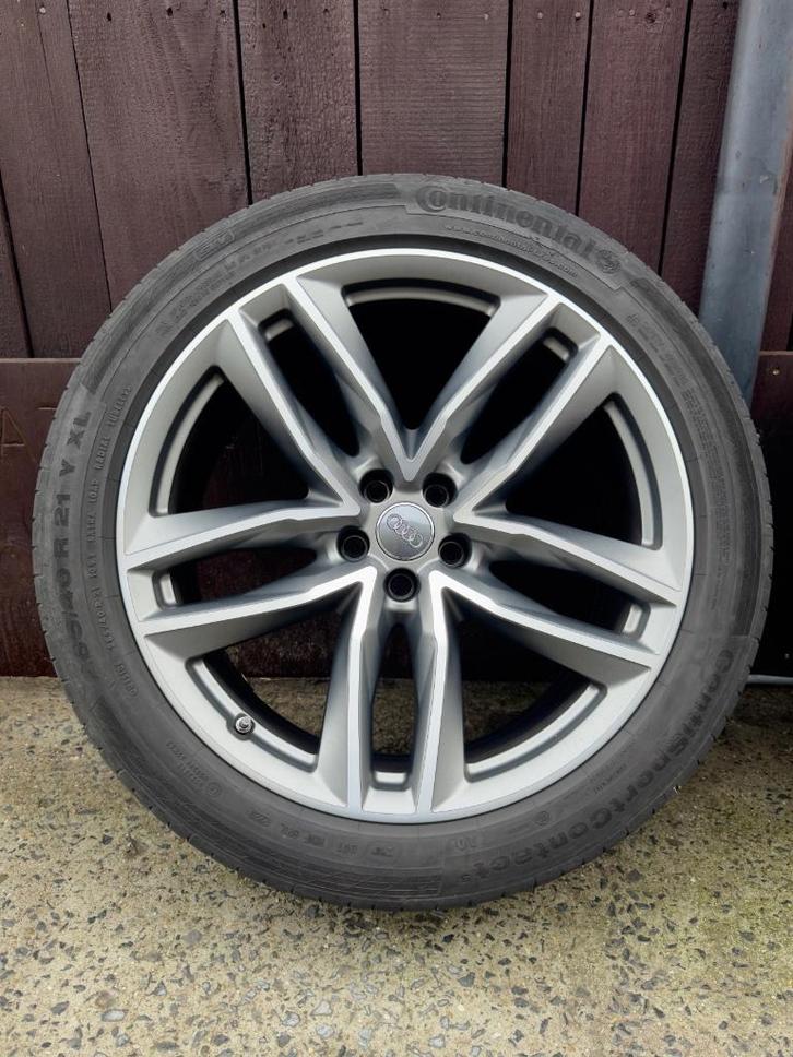 Audi 21" velgen met zomerbanden A6/S6/RS6 - Q7/SQ7 - Q8/SQ8, Auto-onderdelen, Banden en Velgen, Velg(en), Zomerbanden, 21 inch