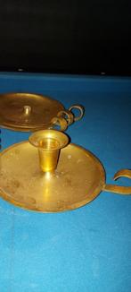 kandelaar antiek 4 delig set, Ophalen, Koper of Brons