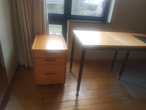 BUREAU met LADENBLOK, Huis en Inrichting, Bureaus, Gebruikt, Bureau, In hoogte verstelbaar, Met wielen, Ophalen