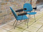 2 Vintage Kembo Rietveld Stoelen Jaren 50 60 Fauteuils, Ophalen, Blauw, Hout, Twee