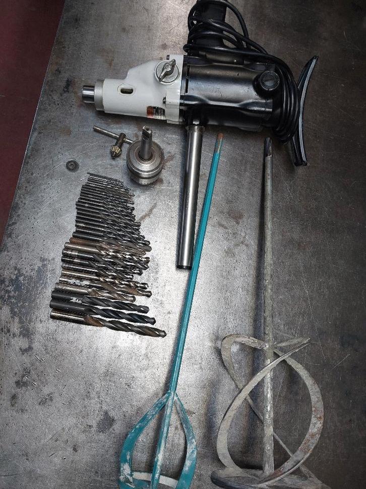 MK2 boormachine met metaalboren en mixers, Bricolage & Construction, Outillage | Autres Machines, Comme neuf, Enlèvement