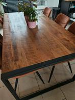 Industriële eettafel met stalen poten 200cm-100cm, Huis en Inrichting, Tafels | Eettafels, Ophalen, Zo goed als nieuw