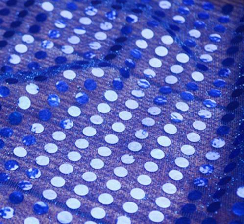 6507) 110x100cm paillettes tissu bleu royal, Hobby & Loisirs créatifs, Tissus & Chiffons, Neuf, Polyester, 30 à 120 cm, 30 à 200 cm