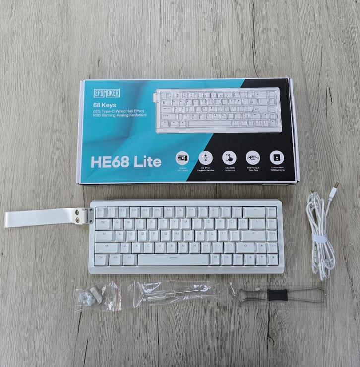 Epomaker HE68 Lite - Compacte Mechanische Toetsenbord, Computers en Software, Toetsenborden, Zo goed als nieuw, Qwerty, Draadloos