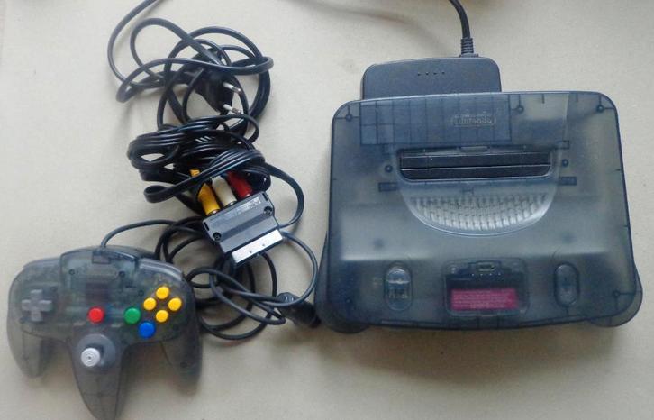 Nintendo 64 Funtastic Smoke Grey + originele controller, Games en Spelcomputers, Games | Nintendo 64, Zo goed als nieuw, Ophalen of Verzenden