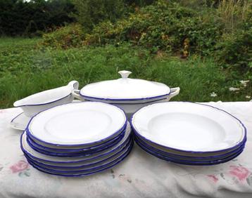 partie de service de table porcelaine + 4 assiette Palissy  beschikbaar voor biedingen