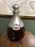 Bouteille de cognac antique doublée d’étain avec étiquette, Enlèvement ou Envoi