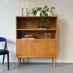 - Vintage boekenkast, klepkast, Deens, eiken -, Huis en Inrichting, Kasten | Buffetkasten, Ophalen of Verzenden, Gebruikt