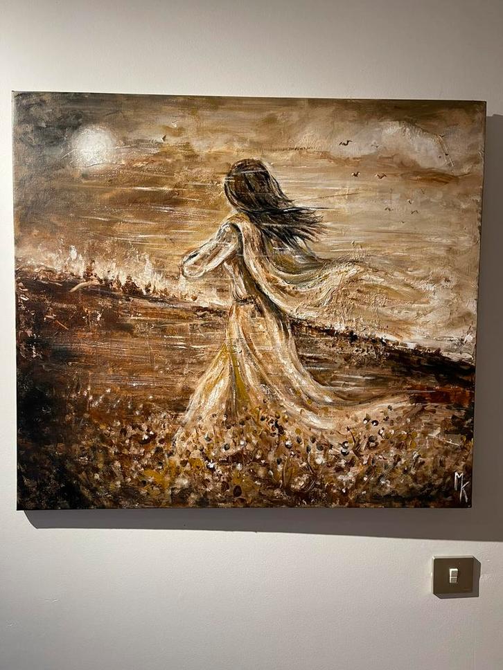 Groot origineel schilderij Landelijk Mk Art, Antiek en Kunst, Kunst | Schilderijen | Modern, Ophalen