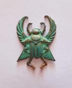 Art Nouveau Egyptische scarabee gepatineerde messing 37x23mm, Antiek en Kunst, Verzenden
