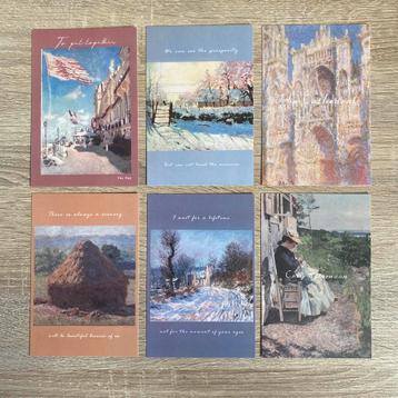6 Monet sier- of postkaarten (kunst) beschikbaar voor biedingen