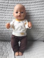 274. Babyborn: Nieuwe bruine broek met ecru T-shirt, Ophalen of Verzenden, Nieuw, Babypop