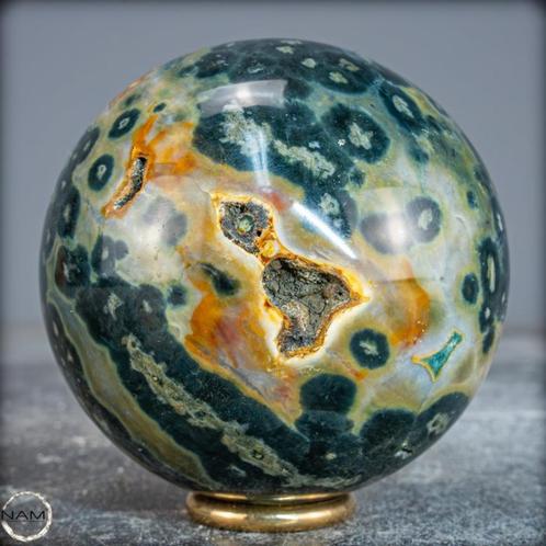 Jasper - Jaspice - BOL - edelsteen - 75 mm, Verzamelen, Mineralen en Fossielen, Overige typen, Ophalen of Verzenden