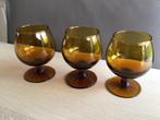 Verres à brandy fumé vintage, 3 pièces, Collections, Enlèvement ou Envoi, Comme neuf