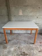 Houten tafel + 4 stoelen, Huis en Inrichting, Ophalen, Gebruikt, 100 tot 150 cm, Neutraal