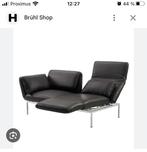 Converteerbare designbank, zwart leer - Brühl roro, Ophalen, Zo goed als nieuw, Leer