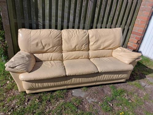 Zetel 3 zit, Huis en Inrichting, Zetels | Zetels, Gebruikt, Rechte bank, Driepersoons, 150 tot 200 cm, 75 tot 100 cm, Leer, Overige materialen