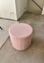 Roze velvet poef, Huis en Inrichting, Zetels | Voetbanken en poefs, Overige materialen, Rond, 50 tot 75 cm, Zo goed als nieuw