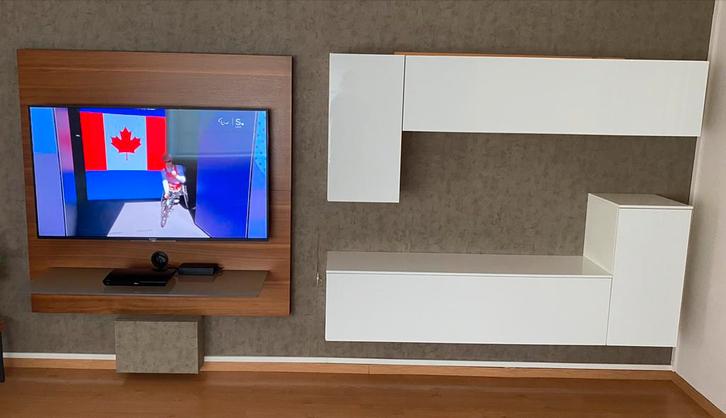 Wandkasten en TV- meubel (eventueel met TV), Huis en Inrichting, Kasten |Televisiemeubels, Zo goed als nieuw, Ophalen