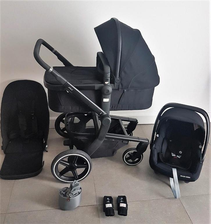 Zeer nette Joolz Day+ Brilliant Black, Kinderen en Baby's, Buggy's, Zo goed als nieuw, Maxi-Cosi, Regenhoes, Verstelbare rugleuning