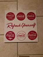 Wit canvas van coca cola en houten frame, Ophalen of Verzenden, Zo goed als nieuw, Reclamebord