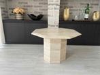 Schitterende bijzettafel - Italiaans travertin 60x60, Antiek en Kunst, Ophalen of Verzenden