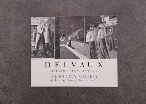 Delvaux Paul - New York - Galerie Levy -1949 ! très rare, Antiquités & Art, Art | Peinture | Moderne, Enlèvement ou Envoi