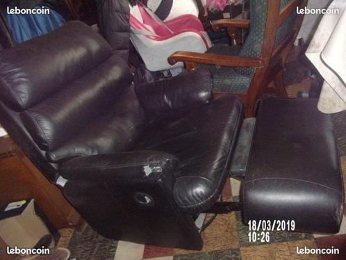 fauteuil relax cuir, Maison & Meubles, Fauteuils, Utilisé, Cuir, Enlèvement