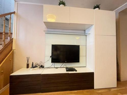 MEUBLE IKEA TV RANGEMENT BESTA (avec TV LG incluse), Huis en Inrichting, Kasten |Televisiemeubels, Gebruikt, 150 tot 200 cm, 200 cm of meer