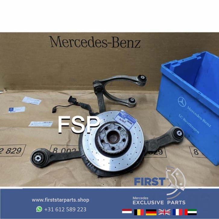 W205 COMPLEET FUSEE  + DRAAGARMEN LINKS Mercedes C Klasse 20, Auto-onderdelen, Ophanging en Onderstel, Mercedes-Benz, Gebruikt