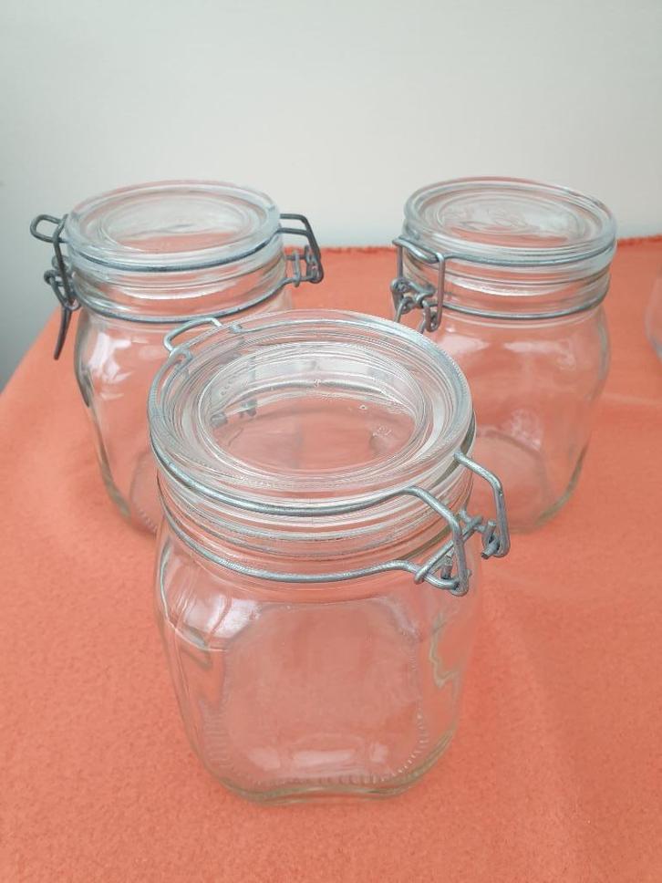 Glazen Weckpot / Inmaakpot van 1 Liter (3 beschikbaar), Huis en Inrichting, Keuken | Potten en Pannen, Gebruikt, Pot, Bus of Blik