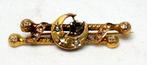 Broche bijou en forme de barette en forme de demi-lune dorée, Enlèvement ou Envoi, Or, Broche