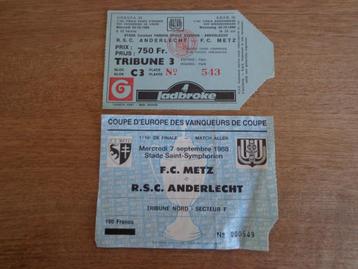 Tickets RSC Anderlecht FC Metz 1988 beschikbaar voor biedingen