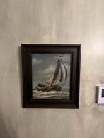 Schilderij bootje 35 x 40 cm, Antiek en Kunst, Kunst | Schilderijen | Klassiek, Ophalen