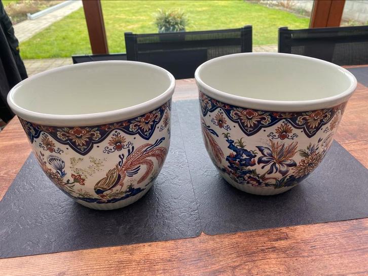 Ancien ensemble cache pot, Tuin en Terras, Bloempotten, Zo goed als nieuw, Ophalen