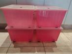 4 Ikea roze vessla opbergbakken met deksels (samen), Doe-het-zelf en Bouw, Kratten en Dozen, Ophalen, 40 tot 60 cm, Minder dan 50 cm