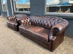 Chesterfield 3+2 zit zetels bruin GRATIS GELEVERD, Ophalen of Verzenden, Leer