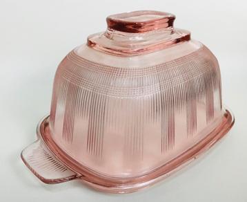Antiek vintage Art Deco depression glas voorraad boterschaal beschikbaar voor biedingen