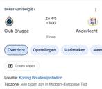 Club Brugge VS Anderlecht ticket club vak, Tickets en Kaartjes, Sport | Voetbal, Losse kaart, Eén persoon, Mei