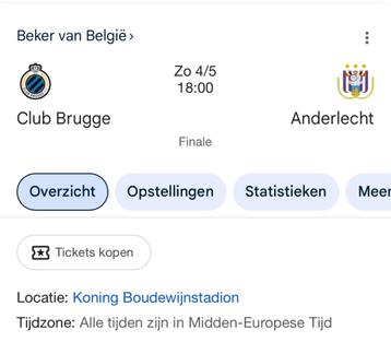 Club Brugge VS Anderlecht ticket club vak, Tickets & Billets, Cartes en vrac, Une personne, Mai