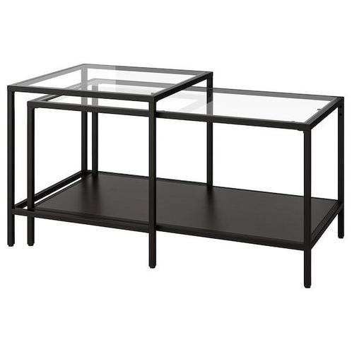 Vittsjö salontafel, Huis en Inrichting, Tafels | Salontafels, Zo goed als nieuw, Rechthoekig, Glas, Metaal, Ophalen