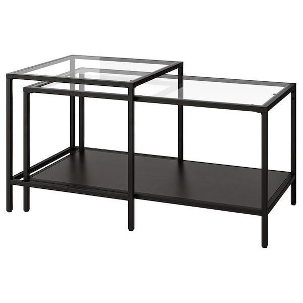 Vittsjö salontafel, Huis en Inrichting, Tafels | Salontafels, Zo goed als nieuw, Rechthoekig, Glas, Metaal, Ophalen