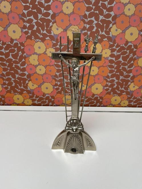 Tinnen kruisbeeld, Antiek en Kunst, Antiek | Religieuze voorwerpen, Ophalen