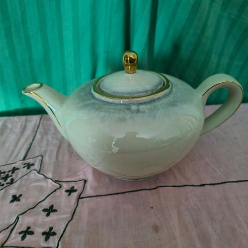 Vintage Beige/blauwe theepot (West-Germany), Antiek en Kunst, Antiek | Keramiek en Aardewerk, Ophalen