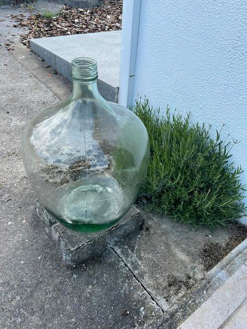Grote glazen buikfles / gistfles / dame jeanne, Antiek en Kunst, Curiosa en Brocante, Ophalen