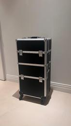 Grote beautycase op wieltjes, Handtassen en Accessoires, Beautycases, Ophalen, Gebruikt, Zwart, Met slot