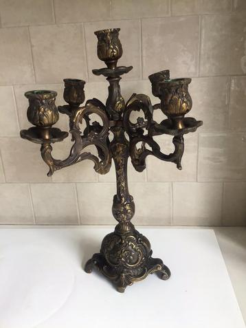 Chandelier en laiton antique, Enlèvement ou Envoi, Autres matériaux