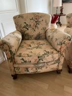 twee  stoffen zetels met bloemmotief, Huis en Inrichting, Ophalen, Gebruikt, Hout