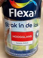 Flexa donkergrijze lak (hoogglans, watergedragen) 0,5liter, Nieuw, Ophalen of Verzenden, Materiaal