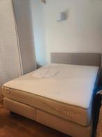 Boxspring grijsbeige - Gratis op te halen, Huis en Inrichting, Ophalen, Tweepersoons, Grijs, Modern